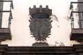 The coat of arms over the entrance to Ornela Palace, Madeira, Funchal Royalty Free Stock Photo