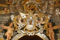 Coat of arms of the Petricevic family on the altar of St Florian Parish church of St George in Gornja Stubica, Croatia