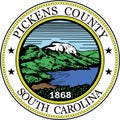 Coat of arms of Pickens County. America. USA