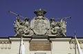 Coat of arms of the PolishÃ¢â¬âLithuanian Commonwealth - detail of the Guardhouse. Poznan, Market Square - old town. Royalty Free Stock Photo