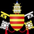 Glossy glass coat of arms of Pope Clement V, born Raymond Bertrand de Got, was Pope from 5 June 1305 to his death in 1314.