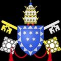 Glossy glass coat of arms of Pope Clement X, born Emilio Bonaventura Altieri, was Pope from 29 April 1670 to his death in 1676