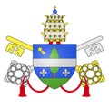 Glossy glass coat of arms of Pope Leo XIII