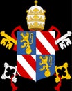 Glossy glass coat of arms of Pope Pius IX