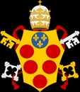 Glossy glass coat of arms of Pope Pius XI