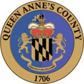 Coat of arms of Queen Anne County. America. USA