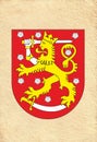 The coat of arms of the Republic of Finland is a northern country in Northern Europe.