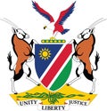 Coat of arms of the Republic of Namibia Royalty Free Stock Photo