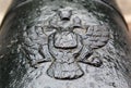 Coat of arms Russian Empire on cast-iron cannon