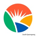 Coat of Arms of South Gyeongsang is a South Korea region. Vector