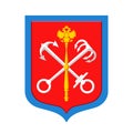 Coat of Arms of St. Petersburg from 1991 year, heraldry symbol of russian northern capital on river Neva