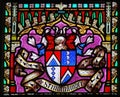 Coat of Arms - Stained Glass in Sablon Church, Brussels Royalty Free Stock Photo