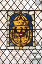 Coat of arms on a stained glass window