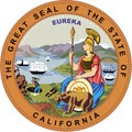 Coat of arms of the state of California. America. USA