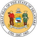 Coat of arms of the state of Delaware. America. USA