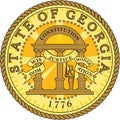 Coat of arms of the state of Georgia. America. USA