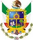Coat of arms of the state of Queretaro. Mexico