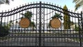 Coat of arms of Timor-Leste on Metal Gate in Dili.