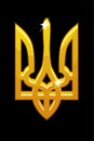 Coat of arms Ukraine in golden style.