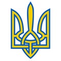 Coat arms Ukraine trident yellow blue flag coat arms symbol Ukraine