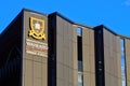 The logo of the University of Waikato, New Zealand, on the Tauranga campus