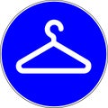Coat check available blue sign