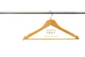 Coat hanger on clothes a rail Royalty Free Stock Photo