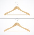 Coat hanger wood isolated on white. Royalty Free Stock Photo