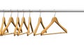 Coat hangers on clothes rail