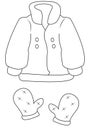 Coat and mittens coloring page