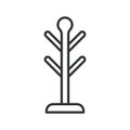 Coat stand icon in line design. coat stand, coat rack, stand hanger, home accessory on white background vector. coat stand Royalty Free Stock Photo