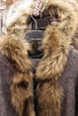 coat for women with fur collar for sale Royalty Free Stock Photo