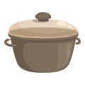 Coating saucepan icon cartoon vector. Glass lid closed