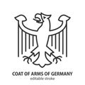 Coats of arms of Germany line icon. Federal eagle vector symbol. Editable stroke