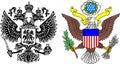 Coats of arms Russia and USA