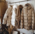 Coats Hanging on a Rack