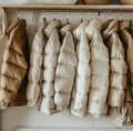 Coats Hanging on a Rack