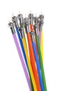 Coaxial cables with connectors Royalty Free Stock Photo