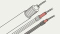 Coaxial cables for high-frequency signal transmission, essential electronics, vector design Generative AI Royalty Free Stock Photo