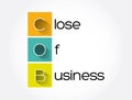 COB - Close of Business acronym, concept background