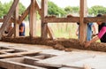 Cob constrution wall Royalty Free Stock Photo