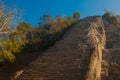 Coba, Mexico, Yucatan: Mayan Nohoch Mul pyramid in Coba. Upstairs are 120 narrow and steep steps.