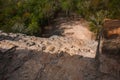 Coba, Mexico, Yucatan: Mayan Nohoch Mul pyramid in Coba. Upstairs are 120 narrow and steep steps.