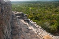 Coba, Mexico, Yucatan: Mayan Nohoch Mul pyramid in Coba. Upstairs are 120 narrow and steep steps.