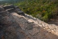 Coba, Mexico, Yucatan: Mayan Nohoch Mul pyramid in Coba. Upstairs are 120 narrow and steep steps.