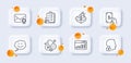 Cobalamin vitamin, Checklist and Marketing statistics line icons pack. For web app. 3d glass buttons. Vector