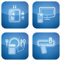 Cobalt 2D Squared Icons Set: Hotel