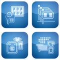 Cobalt 2D Squared Icons Set: Hotel