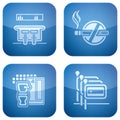 Cobalt 2D Squared Icons Set: Hotel Royalty Free Stock Photo