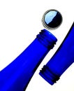 Cobalt Blue Bottles and Cap Royalty Free Stock Photo